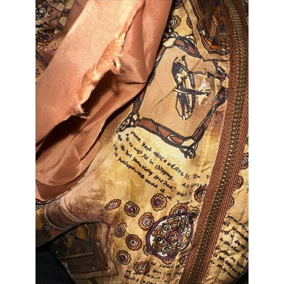 VTG 100% Silk Bomber Jacket Women’s XL Browns Horses Lined Equestrian Zip Front - Picture 9 of 9